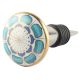 Turquoise Flower Ceramic Wine Stopper